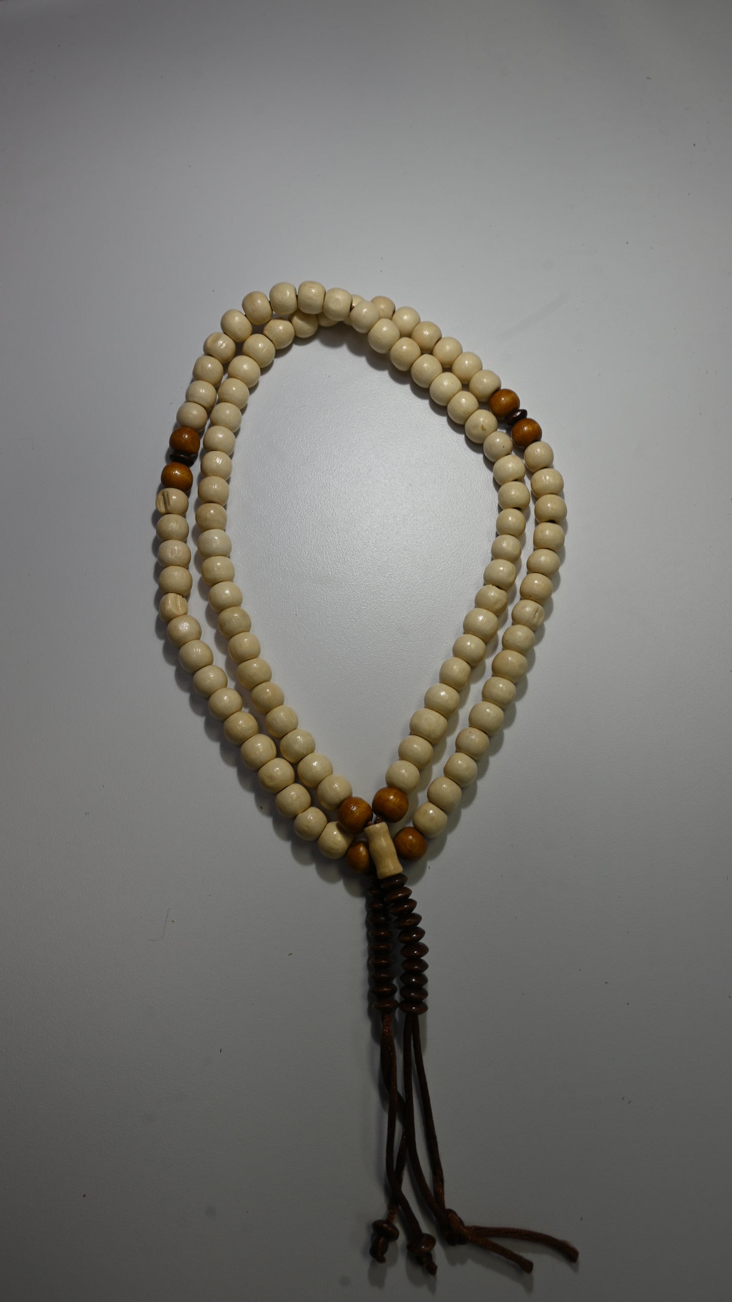 99 Cream Dhikr Beads with Brown tips
