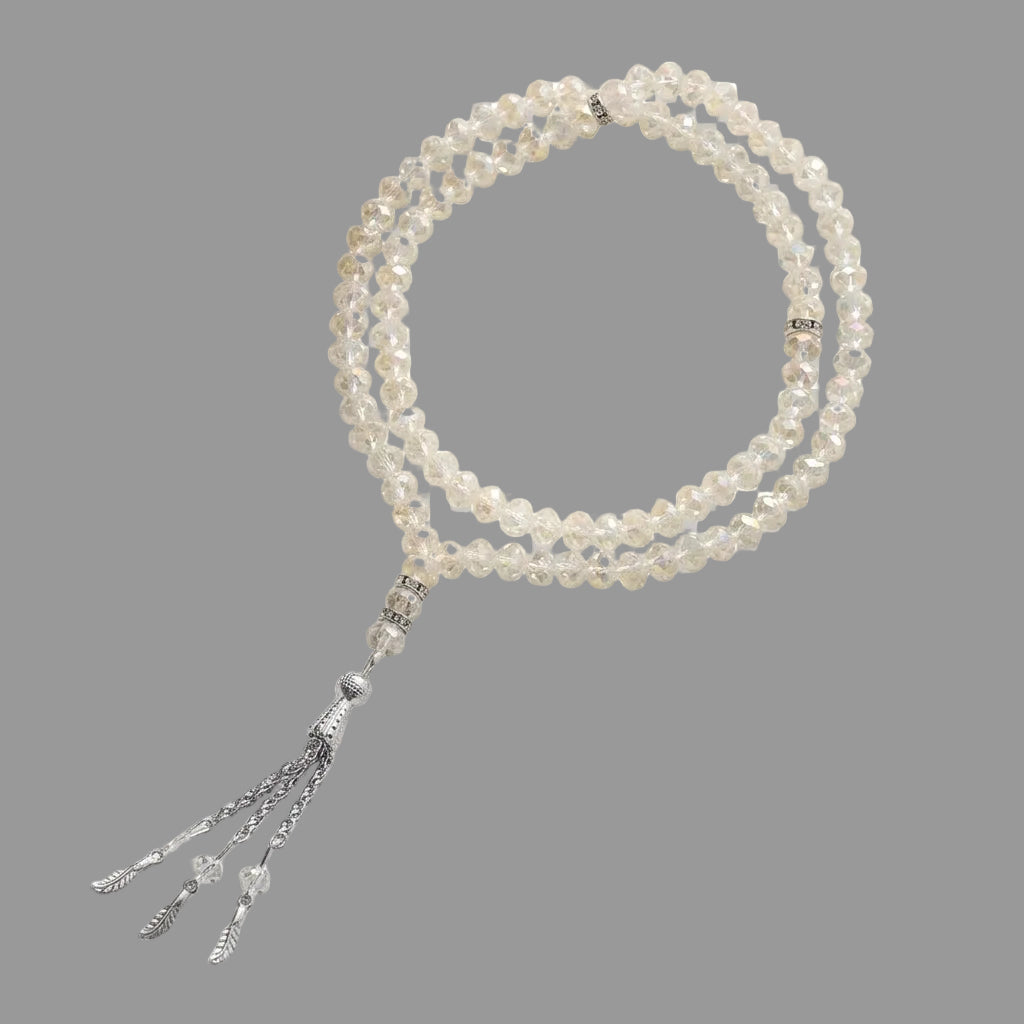 99 clear/white shimmer dhikr beads