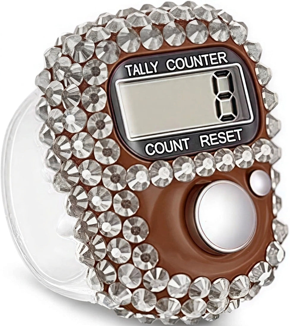 brown bedazzled silver dhikr clicker
