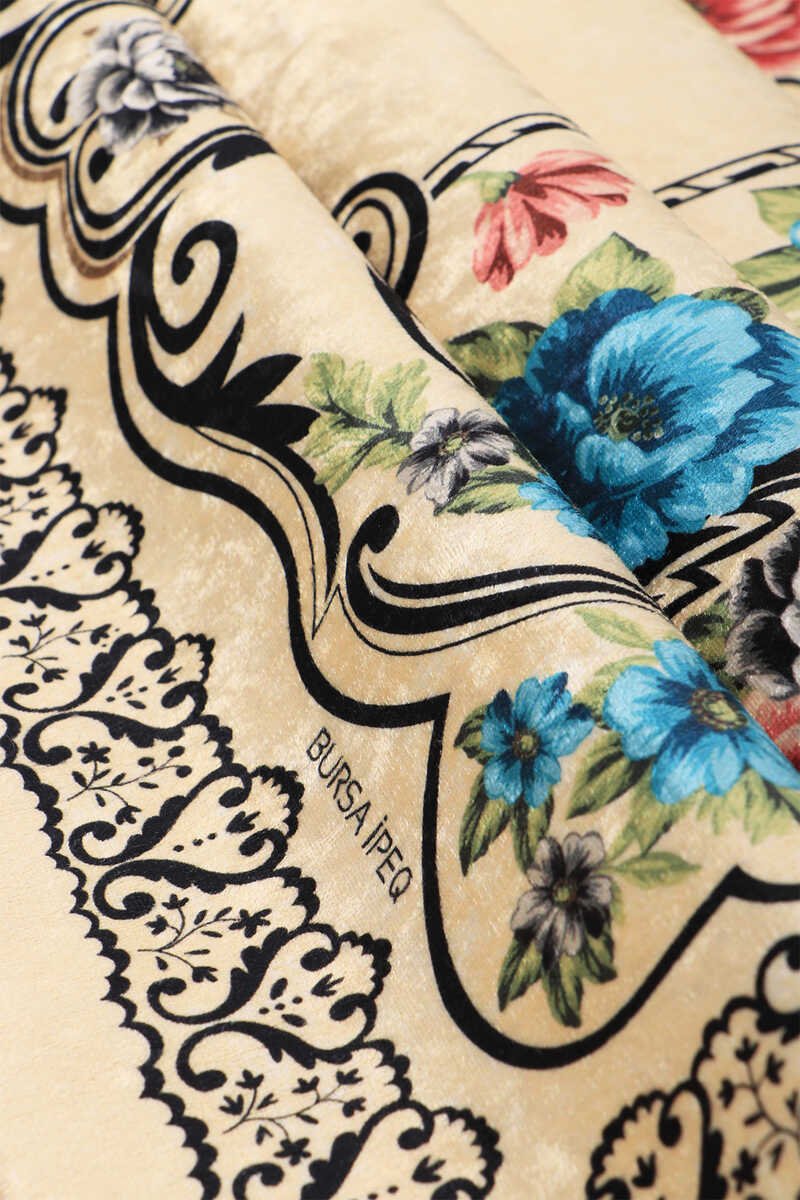 Cream Velvet Carpet Prayer Rug