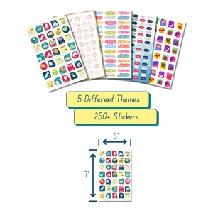 Arabic Reward Sticker Sheets - 5 Sheets Motivational Sticker