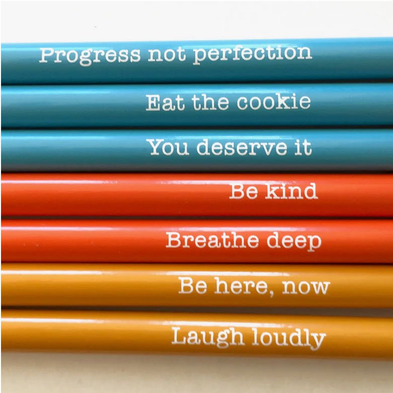 Note to Self (Set of 7 Sharpened Pencils with Encouraging Phrases)