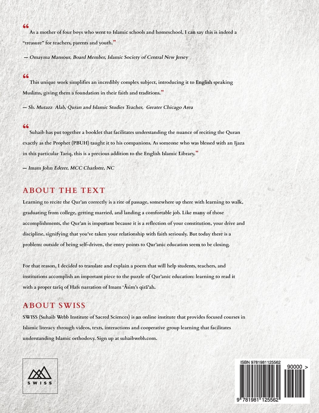 Treasure Found: A Standardized Reading of Hafs Narration: A Guide to Reading al-Mu'addi's Tariq of Hafs (SWISS Tajwid Series)