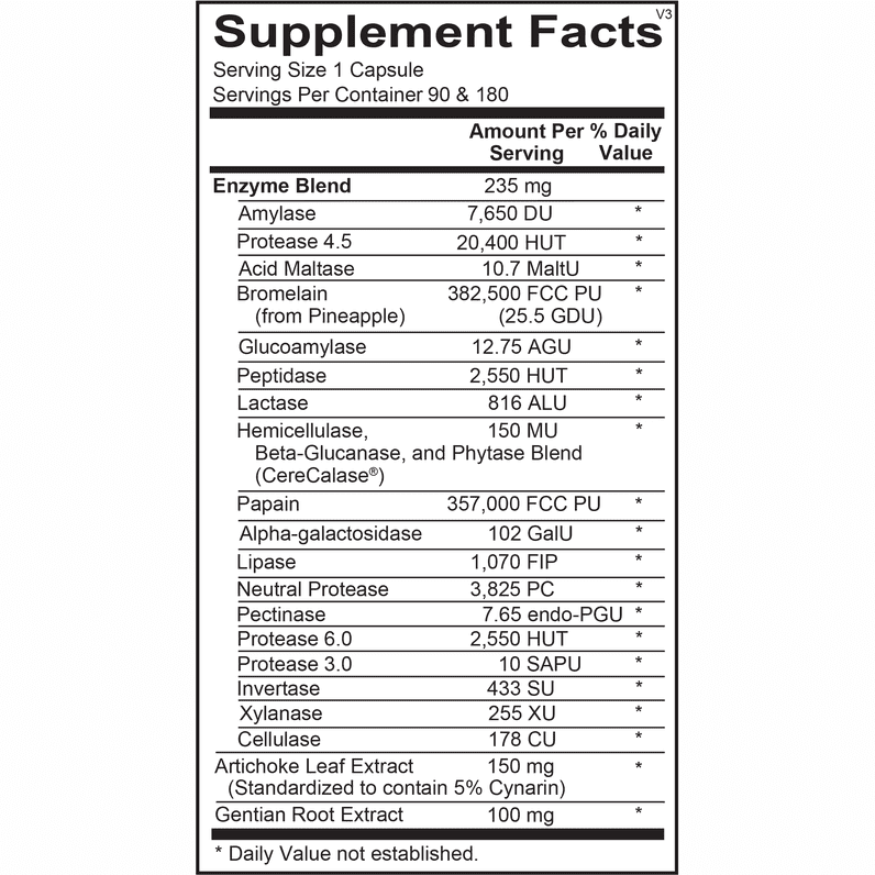 Dr. Saadia's Digestive Enzymes Dietary Supplement (90 capsules)
