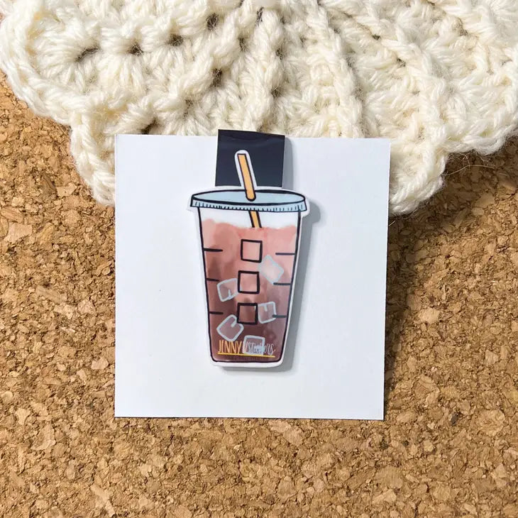Iced Coffee Magnetic Bookmark