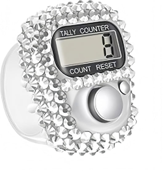 White bedazzled dhikr clicker