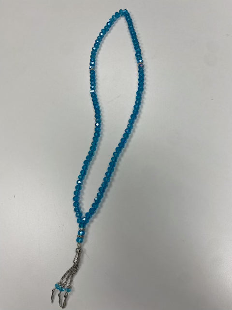 99 light blue shimmer dhikr beads