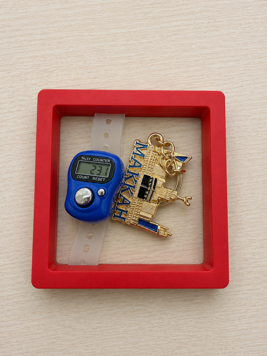 Dhikr Clicker Gift Set – Digital Tally Counter with Keychain (Royal Blue)