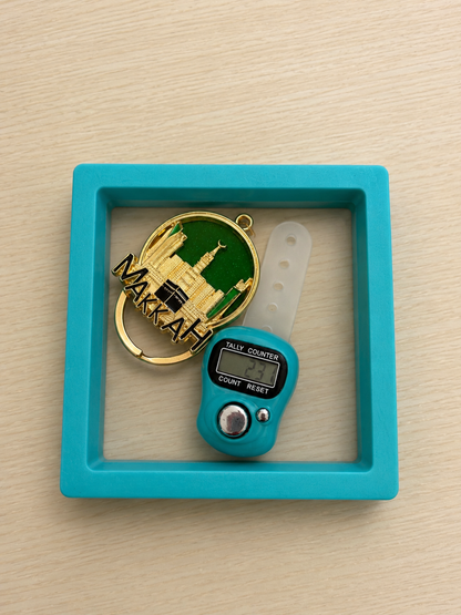 Dhikr Clicker Gift Set – Digital Tally Counter with Keychain (Teal)