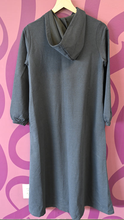 Hiking Hijabi - Navy Zipper Abaya with Hoodie