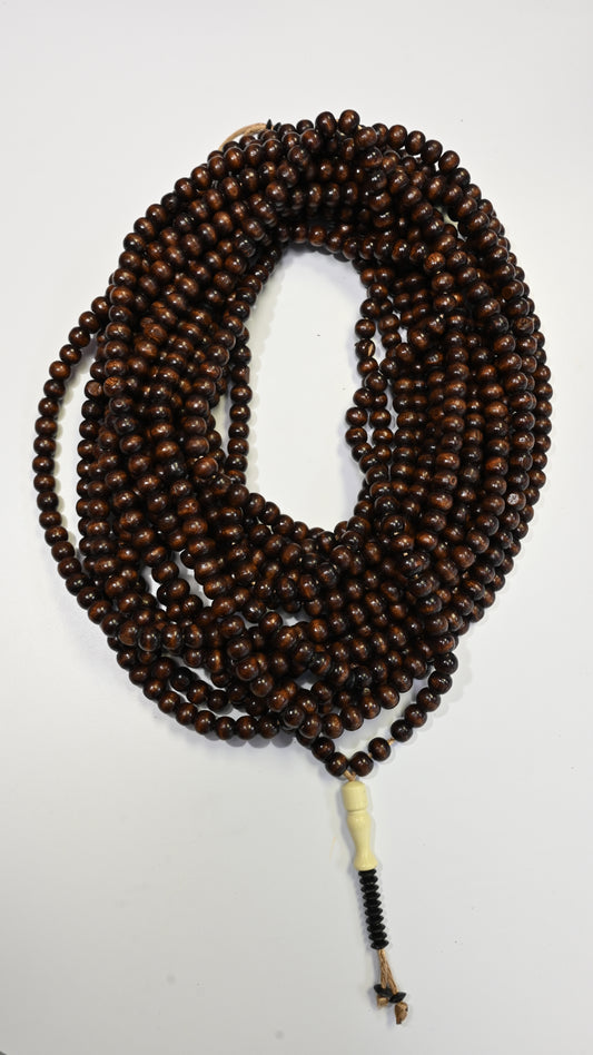 1000 Dark Brown Dhikr Beads with White Tips
