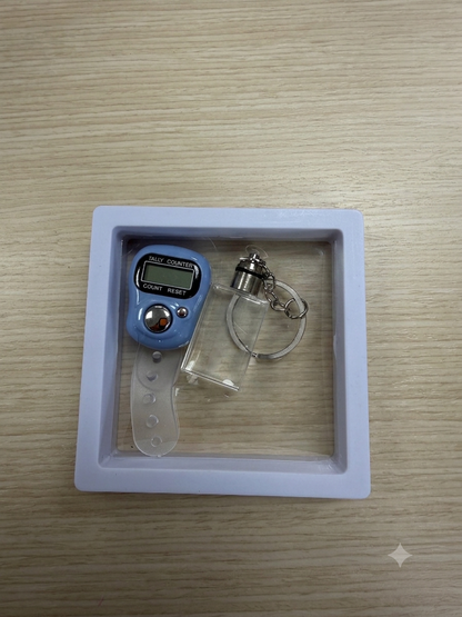 Dhikr Clicker Gift Set – Digital Tally Counter with Keychain (Light Blue)