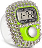 Green bedazzled silver dhikr clicker