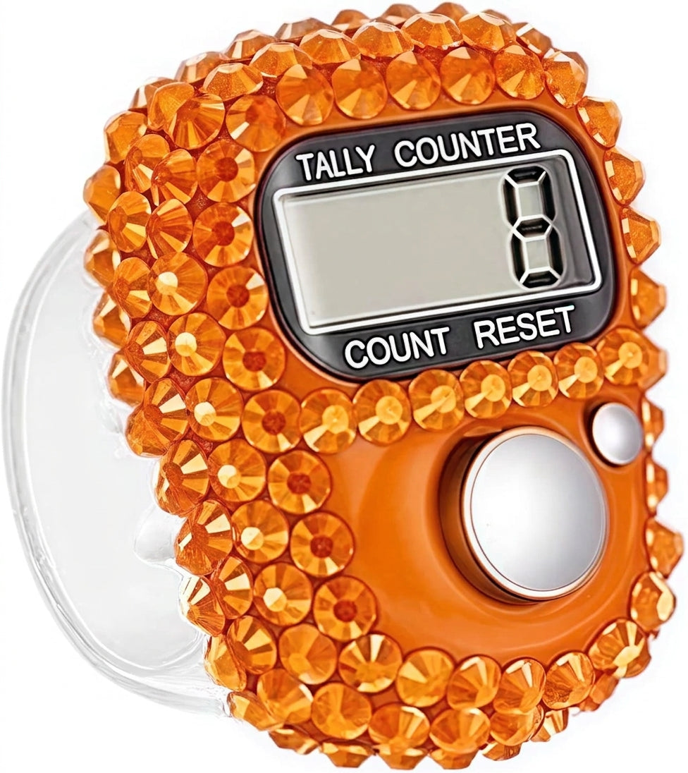 Orange bedazzled dhikr clicker