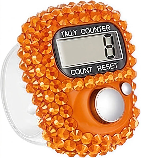 Orange bedazzled dhikr clicker