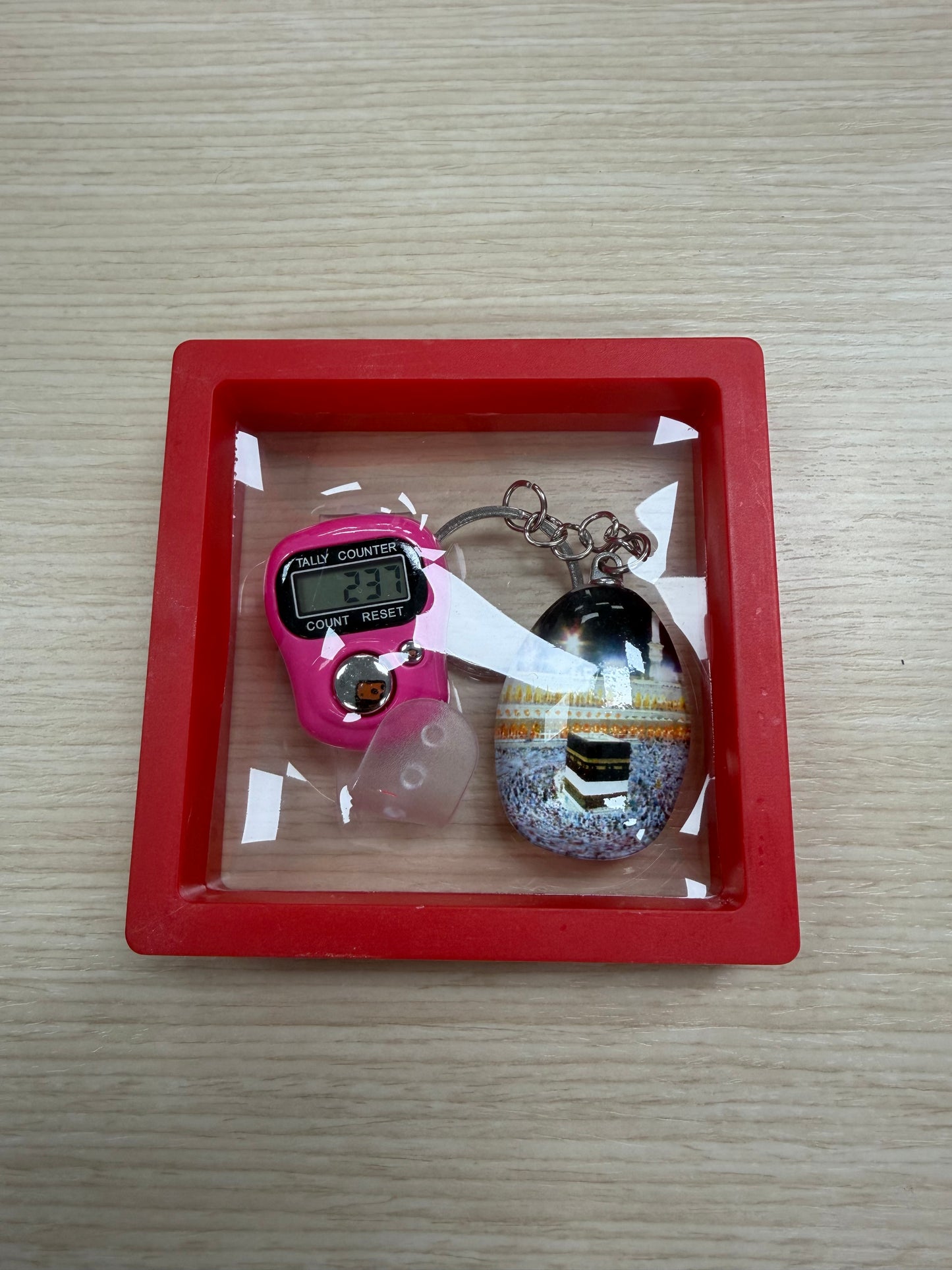 Dhikr Clicker Gift Set – Digital Tally Counter with Keychain (Pink)