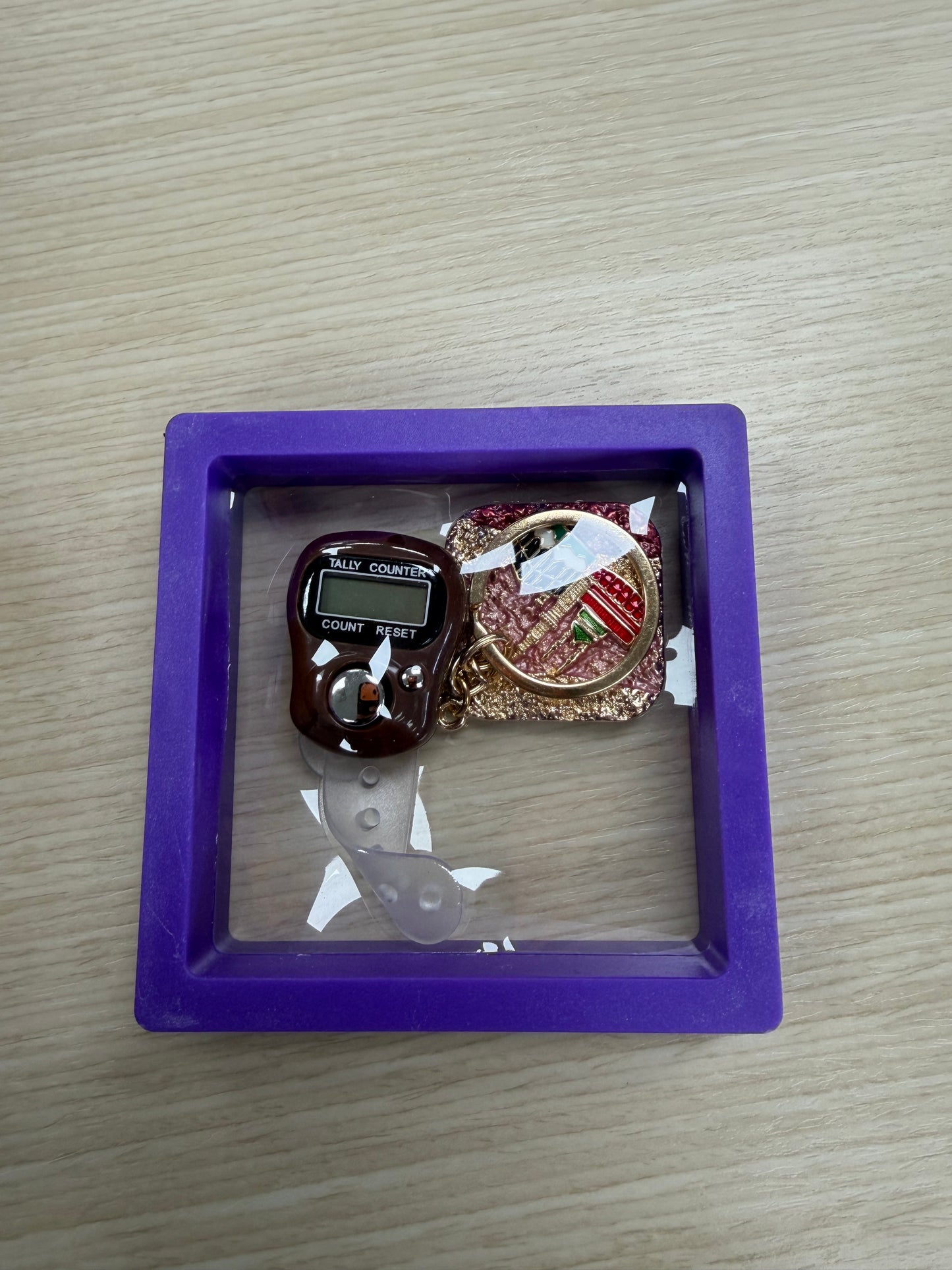 Dhikr Clicker Gift Set – Digital Tally Counter with Keychain (Brown)
