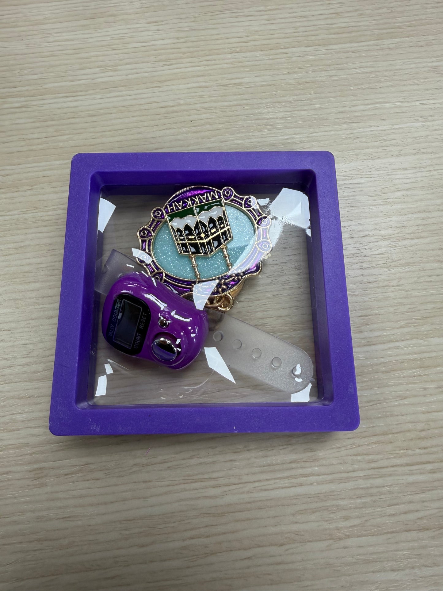 Dhikr Clicker Gift Set – Digital Tally Counter with Keychain (Purple)