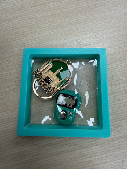 Dhikr Clicker Gift Set – Digital Tally Counter with Keychain (Teal)