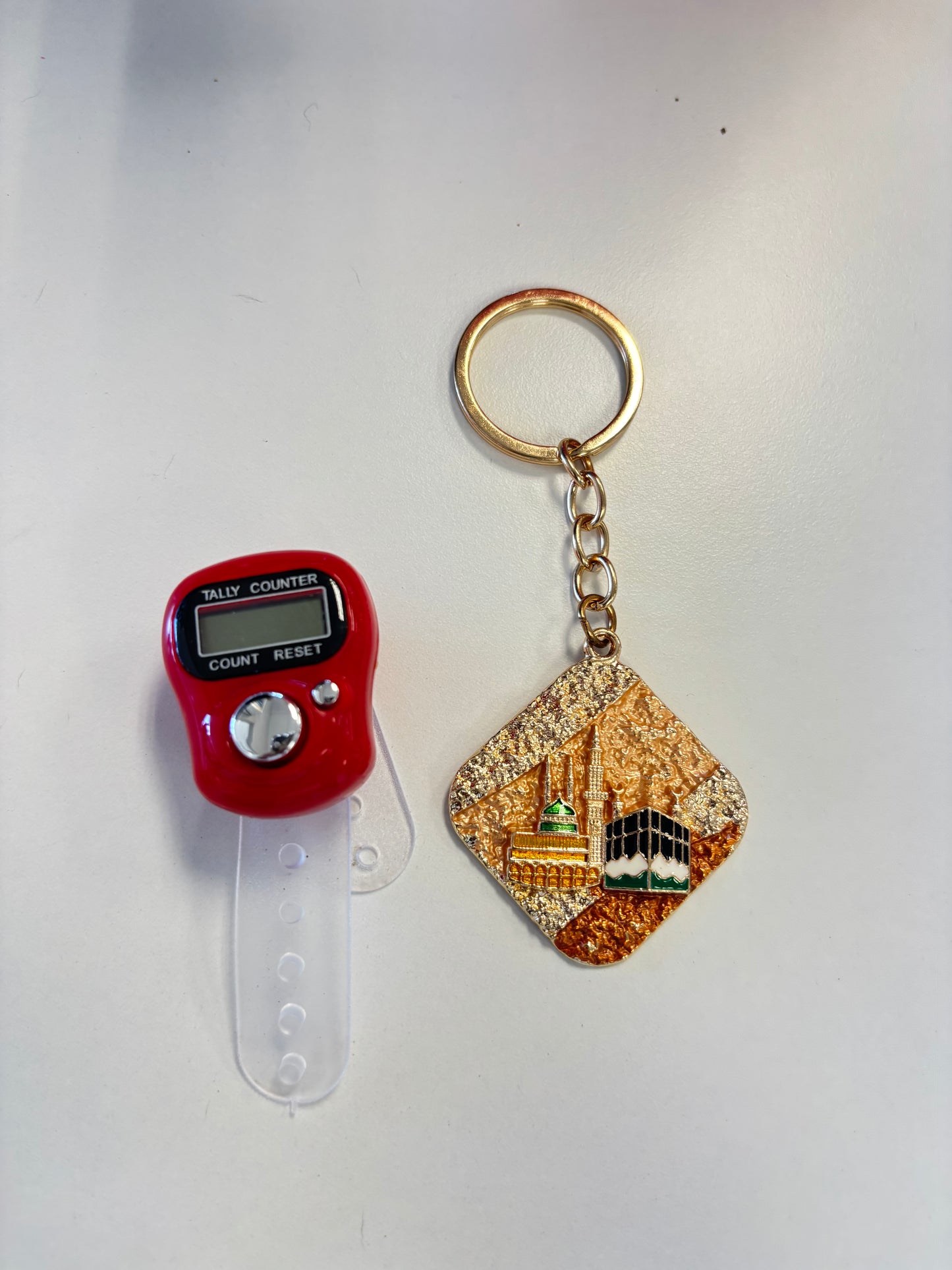 Red Dhikr Clicker Gift Set – Digital Tally Counter with Keychain