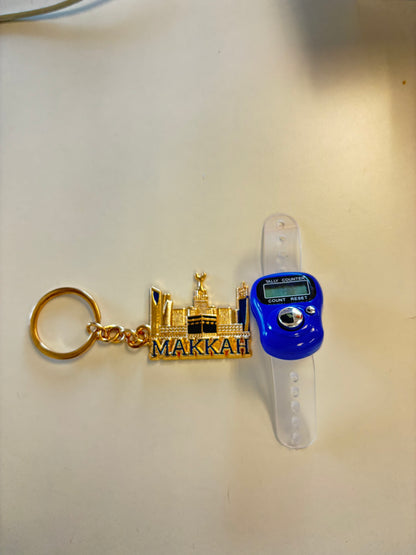 Dhikr Clicker Gift Set – Digital Tally Counter with Keychain (Royal Blue)