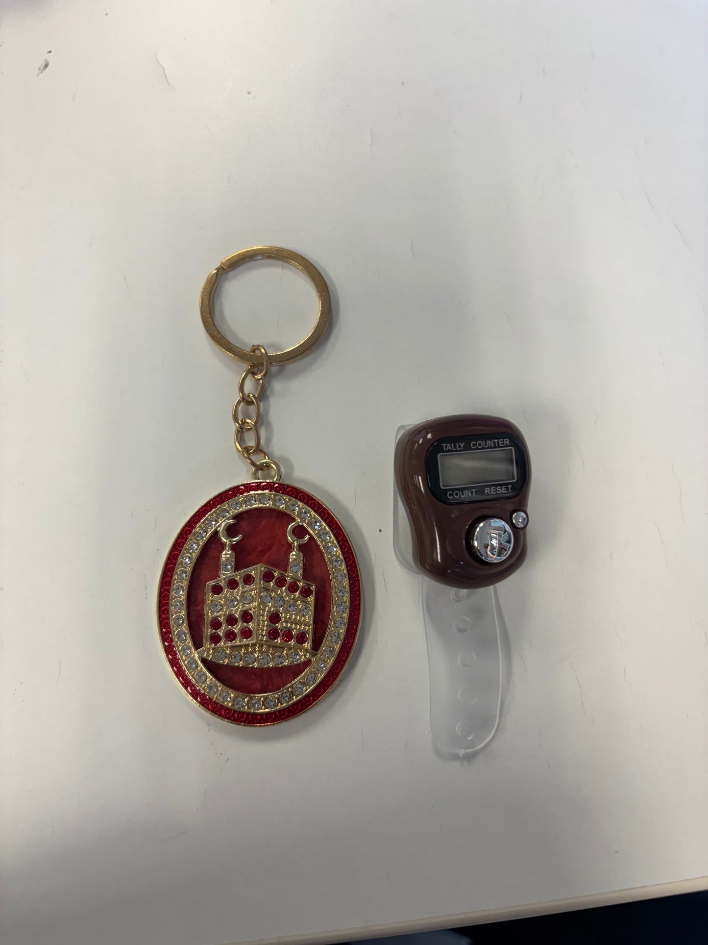Dhikr Clicker Gift Set – Digital Tally Counter with Keychain (Brown)