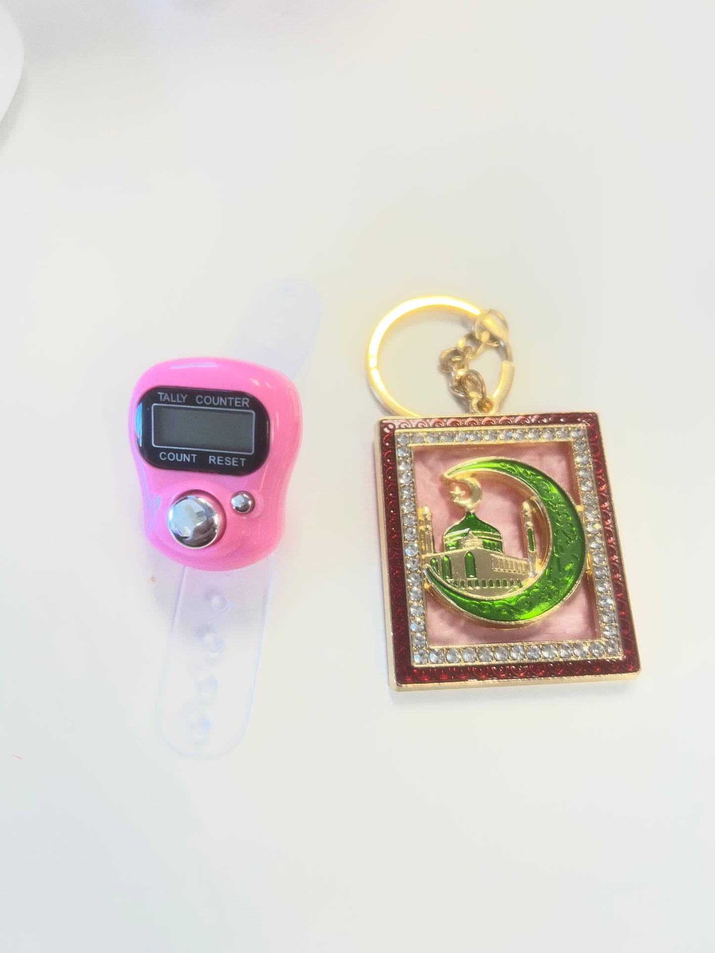 Dhikr Clicker Gift Set – Digital Tally Counter with Keychain (Pink)