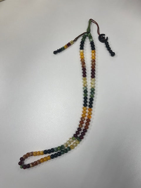 100 Dhikr Multicolored Beads with Crescent Moon and Star
