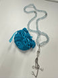 Light Blue Small Dhikr Beads in Handmade Crocheted Case