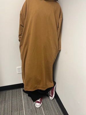 Hiking Hijabi: Brown Hoodie Dress with Pockets