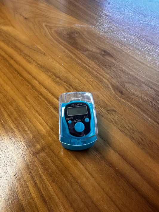 Blue LED light dhikr clicker in case