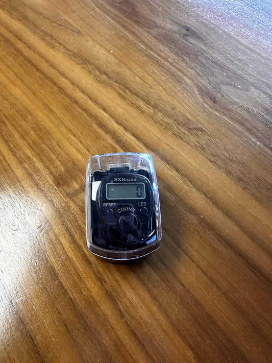 Black LED light dhikr clicker in case