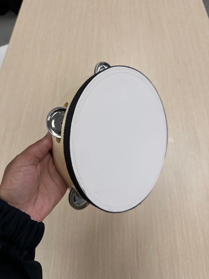 10 inch Wooden Tambourine with Birch Metal Jingles