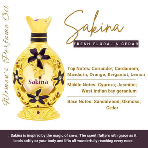 SAKINA Perfume Oil FRESH Floral & Cedar Women's Fragrance