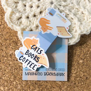 Cats, Books and Coffee Magnetic Bookmark