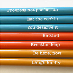 Note to Self (Set of 7 Sharpened Pencils with Encouraging Phrases)