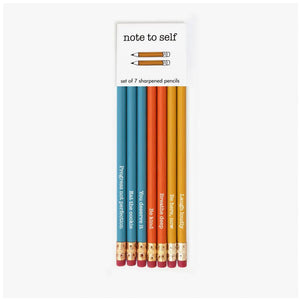 Note to Self (Set of 7 Sharpened Pencils with Encouraging Phrases)