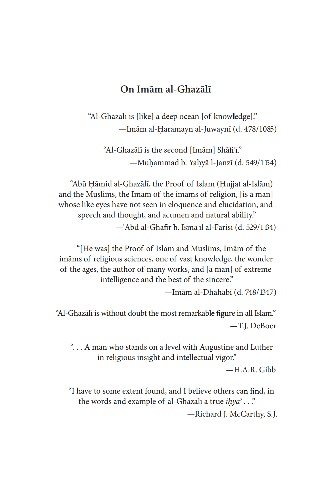 Al-Ghazali The Mysteries of Charity and The Mysteries of Fasting