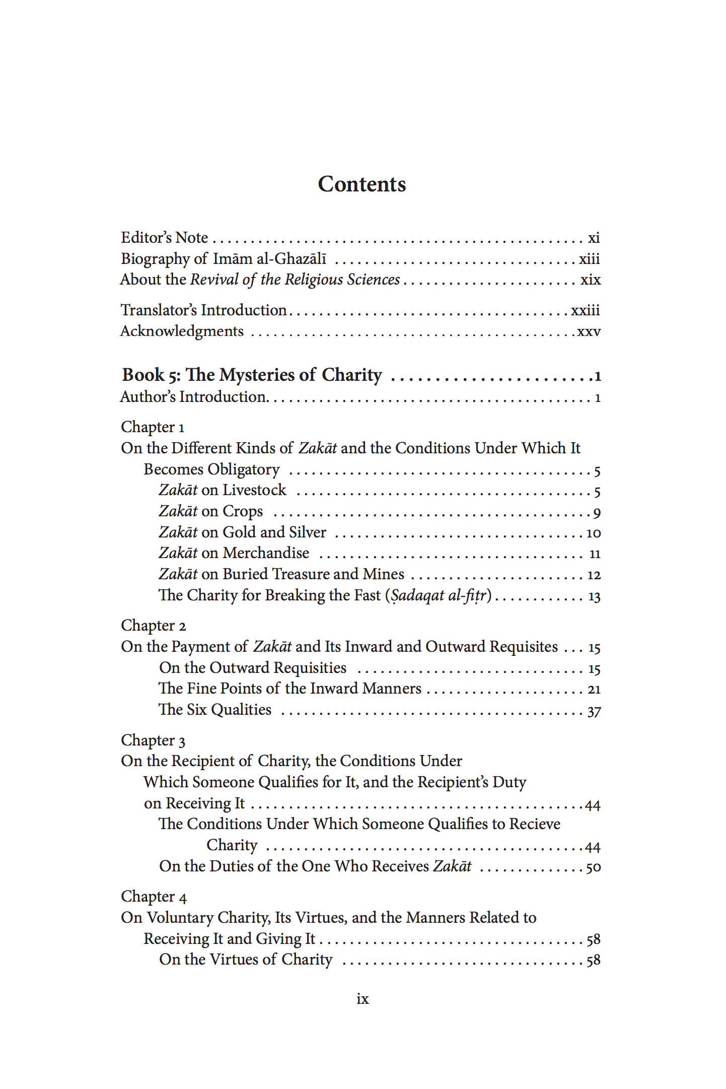 Al-Ghazali The Mysteries of Charity and The Mysteries of Fasting