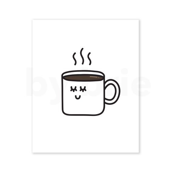 Coffee Mug Print Card 8x10''